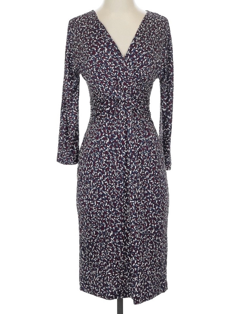 Tory Burch Midi Wrap Dress - 3/4 Sleeve - Silky Blue Print - XS - Like New